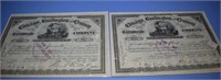 Two Railroad Share Certificates Dated 1809,