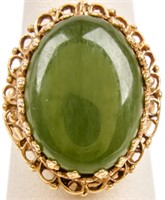 Jewelry 14kt Yellow Gold Green Stone Ring