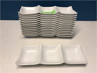 Three Section Melamine Small Dishes x 14