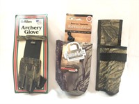 Camouflage Archery Glove, H2O Pouch Knife Sheath