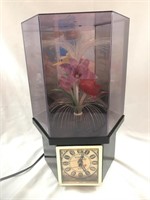 Vintage Starex Clock w/Fiber Optic Rotating Flower