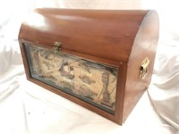 Wooden Nautical Trunk Glass Display Front NICE!