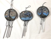 (3) Mini Wind Chimes Light House and Dolphins