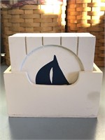 Beach House Wooden Sailboat Coaster Set