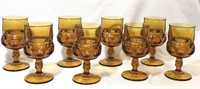 Set of 8 Indiana Glass Amber Goblets