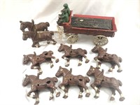 Vintage Cast Iron Budweiser Clydesdale Horses