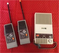 Vintage Tape Recorder & Walkie Talkies