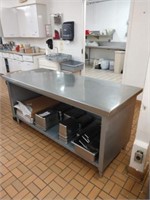 72"W x 30"D x 34"T Stainless Steel Prep Table