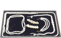 Faux Pearls -Sweater Clasp, Necklaces, etc