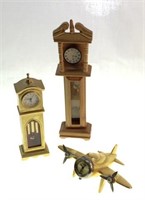 Miniature Clocks -2Two Metal -1 Wood