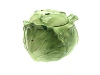Cabbage Cookie Jar - Lid Damaged - Succulents?