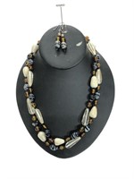 Stone Beaded Necklace & Earrings