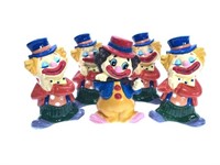 Five Plastic Clown Banks - Some w/ No Stoppers