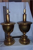 Pair of nice heavy duty Brass lamps