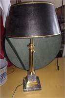 Marble and brass lamp-shade needs tlc