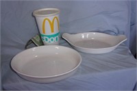Pair of white baking dishes