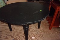 Black round table