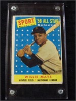 "58 All Star Willie Mays Baseball Card