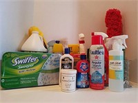 Large Lot of Cleaning Supplies and Caddy