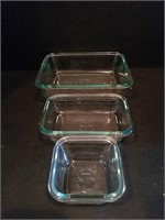 Three Pyrex Glass Dishes