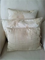 Champagne and Cream Colored Throw Pillows