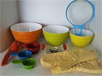 Colorful Kitchen Bowls and Tools