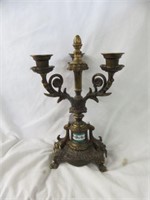 ANTIQUE METAL FRENCH TRIPLE CANDLEHOLDER