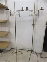 ADJUSTABLE WROUGHT IRON CANDLESTANDS 57"T X 16"W