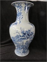 ORIENTAL BLUE AND WHITE URN 24.5"T