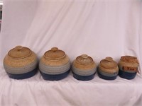5PC ROTH POTTERY CANISTER SET 9"T