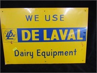 Yellow & Blue Enamel DeLaval Sign