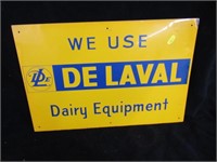 Yellow & Blue Enamel DeLaval Sign