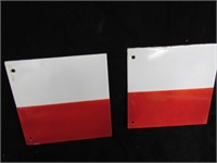 2 Red & White RR Crossing Enamled Signals