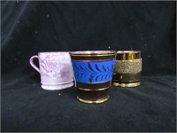 3 Copper Lustre Childs Mugs & Cup