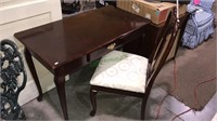 Cherry one drawer ladies desk with a matching