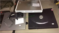 Three Dell laptops, one power cord, one extra