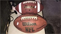 Wilson and Baden footballs, but Wilson is a