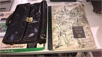 Vintage leather briefcase, national geographic a