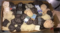 Box of yarn including mohair blend, alpaca, and