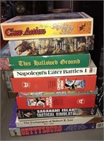 Group of civil war board games and other wartime