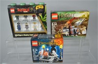 3pc Lego NIP w/ LOTR, Hobbit, Ninjago Case