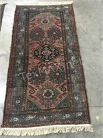 Persian Wool Throw Rug with Undermat