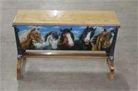 Custom Grain Drill Bench with Hand Painted Horses