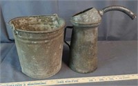 Galvanized Water Can & Bucket