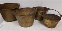 4 Early Brass Bucket