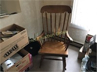 Wooden Slat Back Rocking Chair