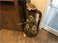 Decorative Embossed Painted Handled Vase