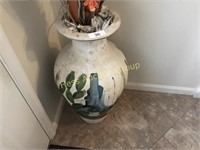 Tall Painted Ceramic Vase
