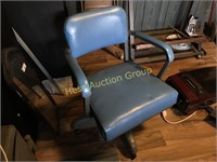 Vintage Metal/Upholstered Rolling office Chair