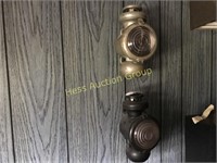 Pair of Vintage Brass Post Lanterns